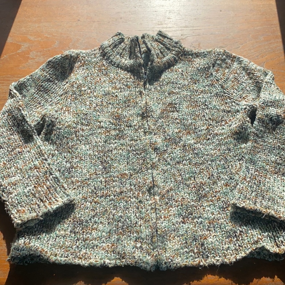 Knit zip up sweater